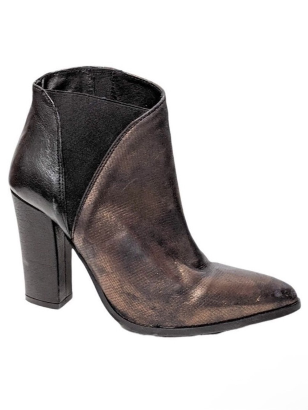 CHARLES DAVID Crispin Metallic Leather Ankle Boots 9